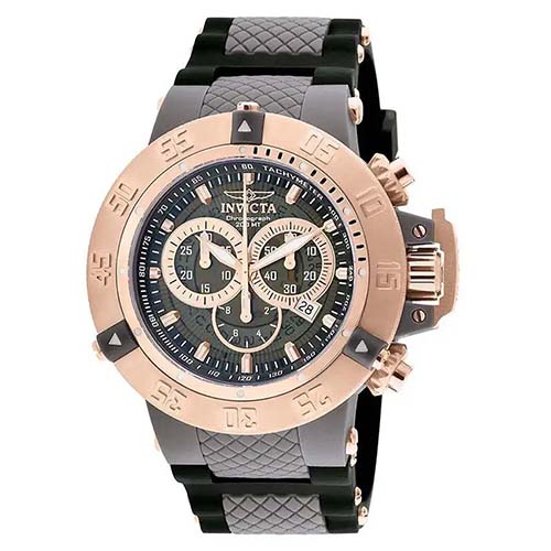 INVICTA 0932 MEN’S SUBAQUA QUARTZ CHRONOGRAPH GREY DIAL LARGE WATCH