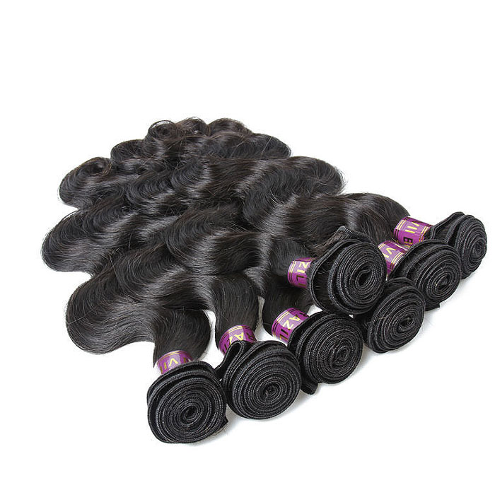 18" Machine weft Bodywave Hair (1B - Off Black)