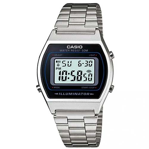 CASIO B640WD-1AVDF MEN’S SILVER VINTAGE DIGITAL BRACELET WATCH