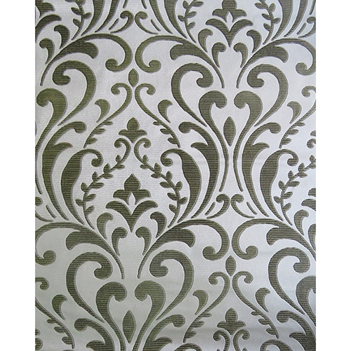 CREAM AND GREEN DAMASK WALLPAPER - BEL02001