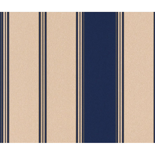 BLUE AND GOLD RASCH STRIPE WALLPAPER - 280326