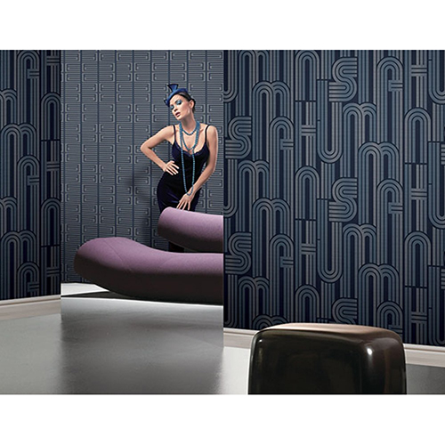 DEEP BLUE EMBOSSED MODERN STYLE WALLPAPER - DST89017