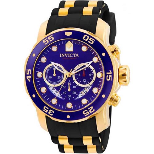 INVICTA 6983 MEN PRO DIVER CHRONOGRAPH BLUE DIAL BLACK POLYURETHANE WATCH