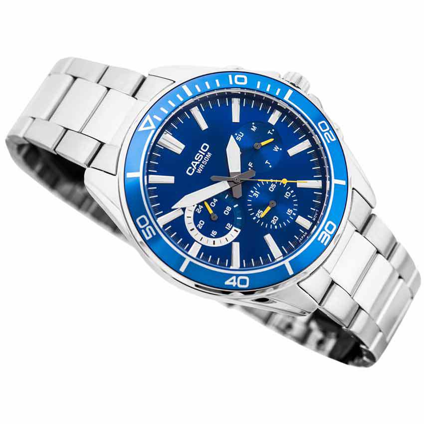 CASIO MTD320D-2AV MEN'S MULTIFUNCTION BLUE DIAL BRACELET WATCH