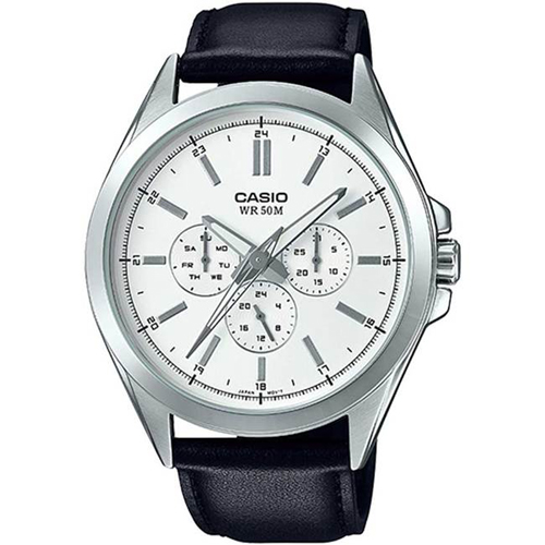 CASIO MTPSW300L-7AV MEN'S ANALOG MULTIFUNCTION LEATHER WATCH