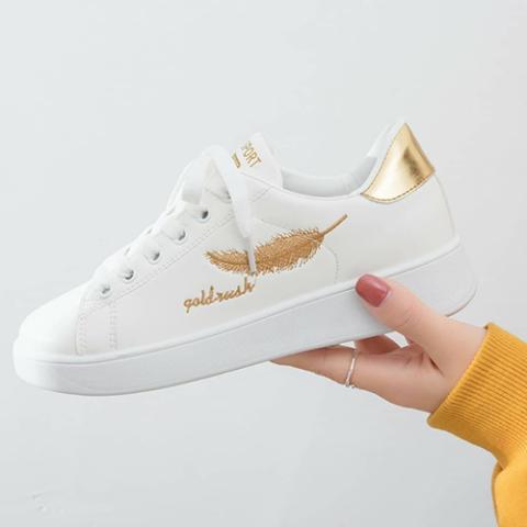 GOLD RUSH ELEGANT LADIES SNEAKERS|WHITE