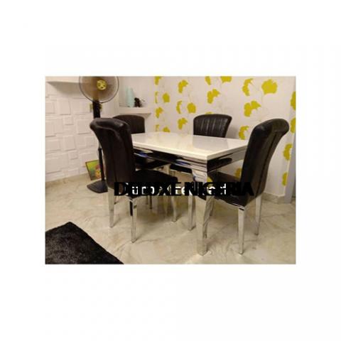 Marble Zealy Black Dinning Set Furniture + 4 Dining Chairs