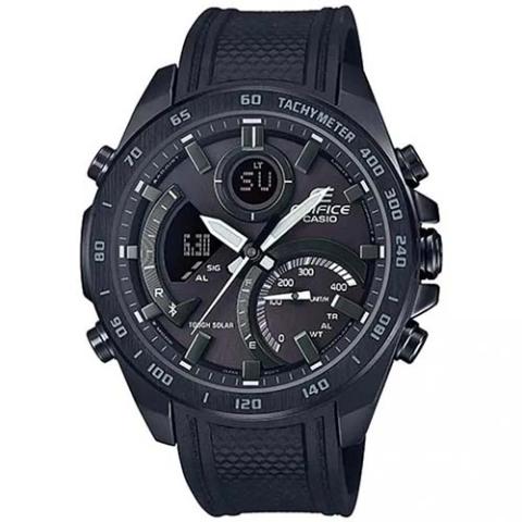 CASIO ECB-900PB-1ADR MEN’S EDIFICE CHRONO BLACK BEZEL RESIN BAND WATCH