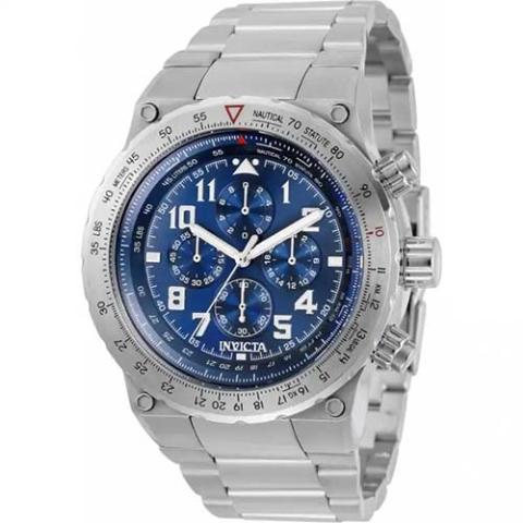 INVICTA 31586 MEN’S AVIATOR STAINLESS STEEL BLUE DIAL WATCH