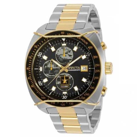 INVICTA MEN’S 31842 ARMY CHRONO GREY, CAMOUFLAGE DIAL TWO-TONE WATCH