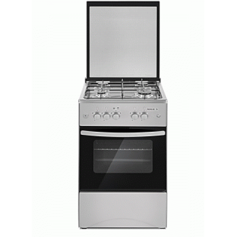 MAXI GAS COOKER 50504B - IGLINOX|50CM*50CM|4 GAS BURNER|SILVER COLOUR|GLASS|IGNITION|OVEN LAMP (