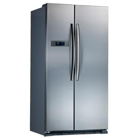 Midea HC-689WEN  Side by Side Refrigerator,R600a Black Glass Door 