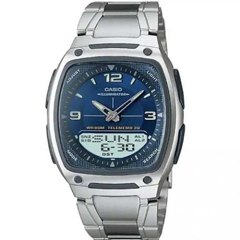 CASIO AW81D-2AV MEN’S ANALOG-DIGITAL BLUE FACE/ SILVER BAND SMALL SIZE WATCH