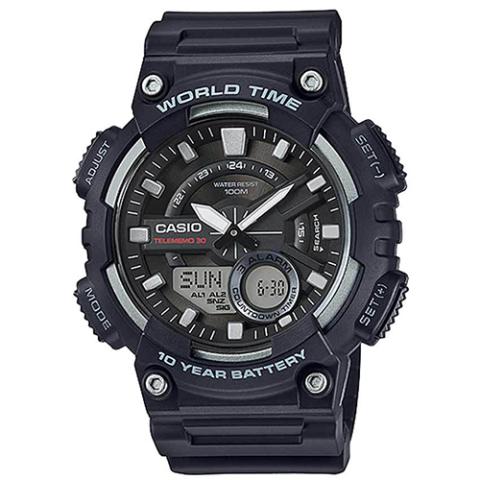 Casio AEQ110W-1AV Men’s Analog and Digital Quartz Black Watch