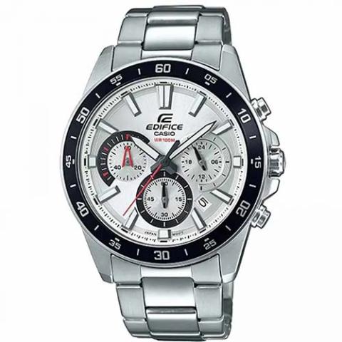 CASIO EFV-570D-7AVUDF MEN’S EDIFICE SILVER CHRONOGRAPH DIAL MEDIUM SIZE WATCH