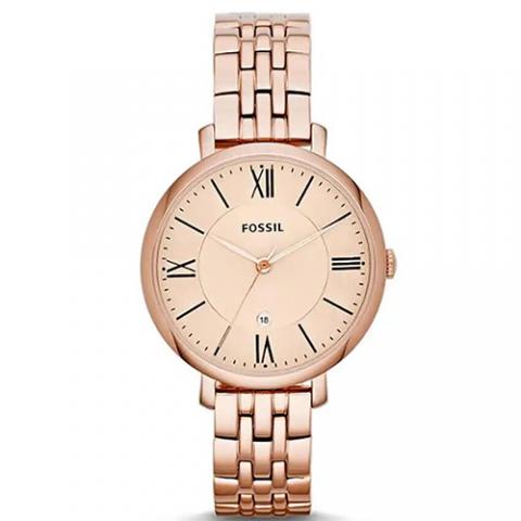 FOSSIL ES3435 WOMEN’S JACQUELINE ROSE GOLD STAINLESS STEEL WATCH