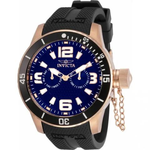 INVICTA 30701 MEN’S SPECIALTY BLUE DIAL BLACK SILICONE WATCH