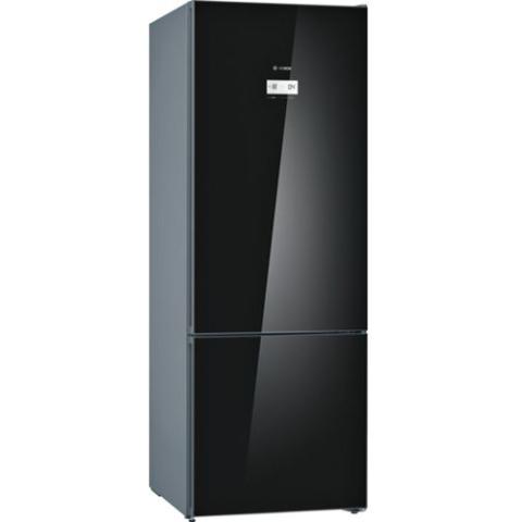 Bosch Series 6, Free-Standing Fridge-Bottom Freezer 505L- Black Glass Finish|KGN56LB305