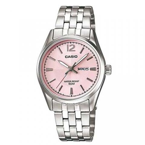 CASIO LTP-1335D-5AVDF WOMEN’S STAINLESS STEEL PINK DIAL SMALL WATCH