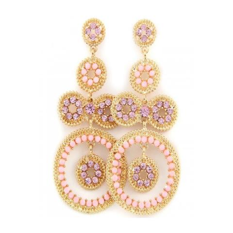 Pink Crystal Earrings 