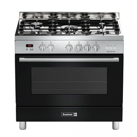 SCANFROST SCFTPD95 ANTHRA - 90X60 CM SEMI PROFESSIONAL COOKER 4  GAS BURNER 1 WOK BURNER | GAS OVEN