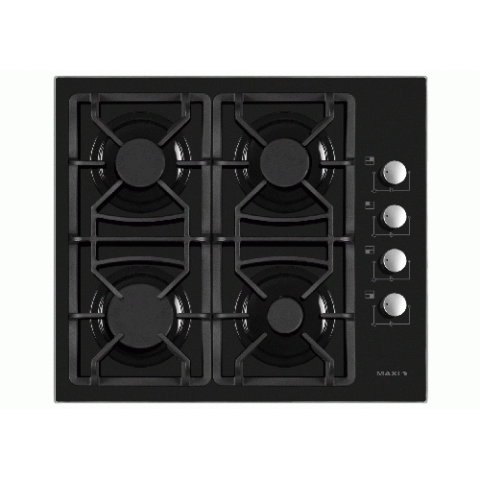 MAXI 6060 T-840 4 BURNER TABLE TOP GAS COOKER|AUTO IGNITION|BLACK