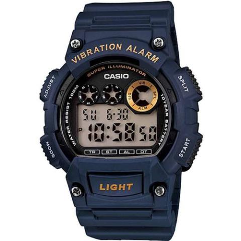 CASIO W735H-2AV MEN'S CORE DIGITAL SPORT BLUE RESIN QUARTZ WATCH