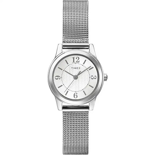 TIMEX T2P457 WOMEN’S CASEY DRESS SILVER MESH BRACELET SMALL WATCH